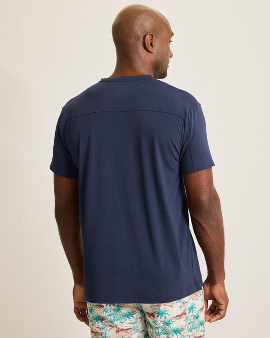 Men Loungewear &amp; Pajamas | Tommy Bahama Jersey Short-Sleeve Henley Peacoat Navy
