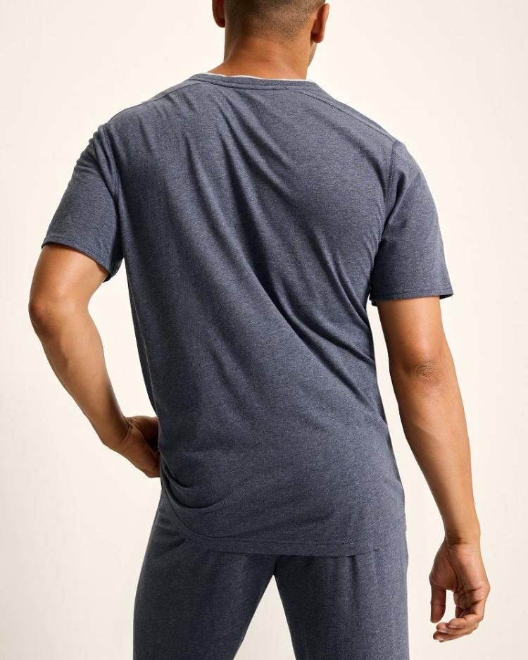 Men Loungewear &amp; Pajamas | Tommy Bahama Jersey Short-Sleeve V-Neck T-Shirt Heathered Blue