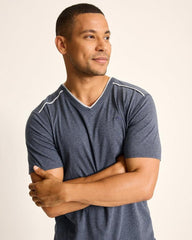 Men Loungewear &amp; Pajamas | Tommy Bahama Jersey Short-Sleeve V-Neck T-Shirt Heathered Blue