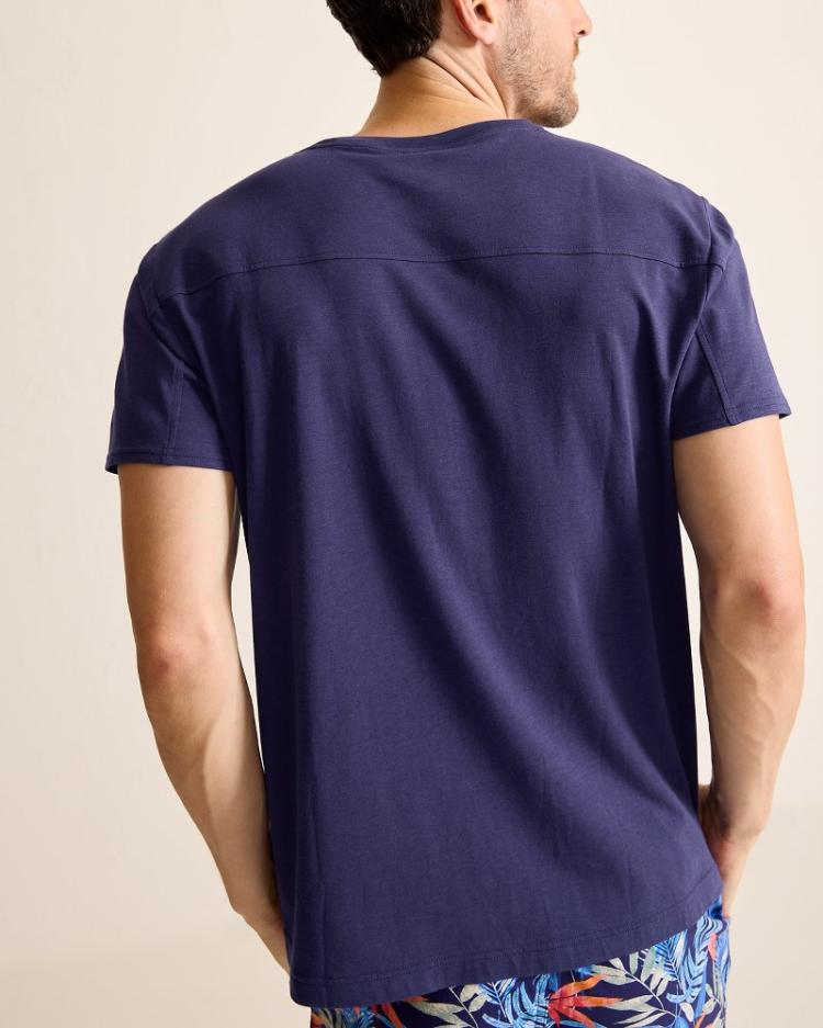 Men Loungewear &amp; Pajamas | Tommy Bahama Short-Sleeve Crewneck T-Shirt Port Blue