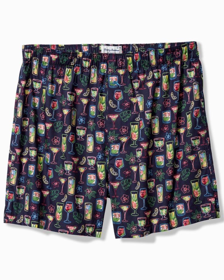 Men Loungewear &amp; Pajamas | Tommy Bahama Woven Marlin Print Boxers Port Blue