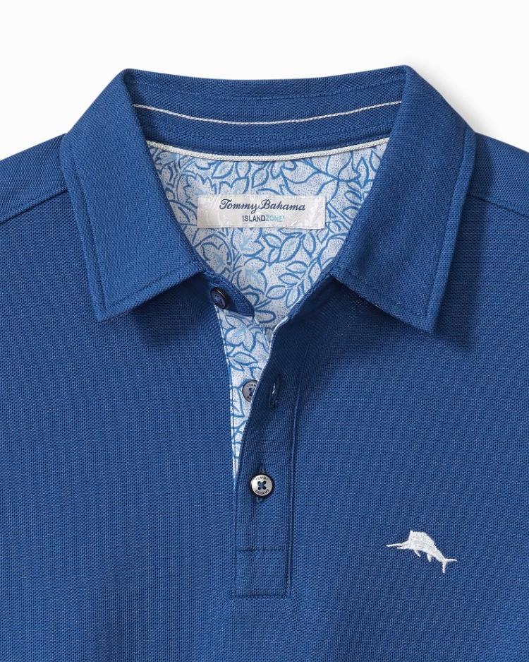 Men Polos | Tommy Bahama Big &amp; Tall Seaside Soiree Five O'Clock IslandZone® Polo Monaco Blue