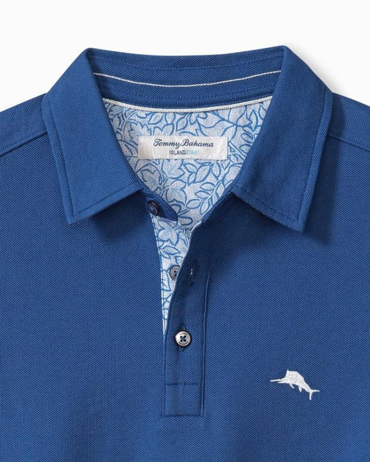 Men Polos | Tommy Bahama Big &amp; Tall Seaside Soiree Five O'Clock IslandZone® Polo Monaco Blue
