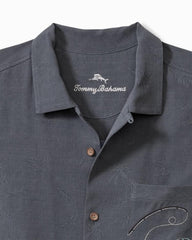 Men Shirts | Tommy Bahama A-fish-ianado Silk Camp Shirt Dark Sterling