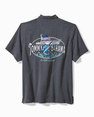 Men Shirts | Tommy Bahama A-fish-ianado Silk Camp Shirt Dark Sterling