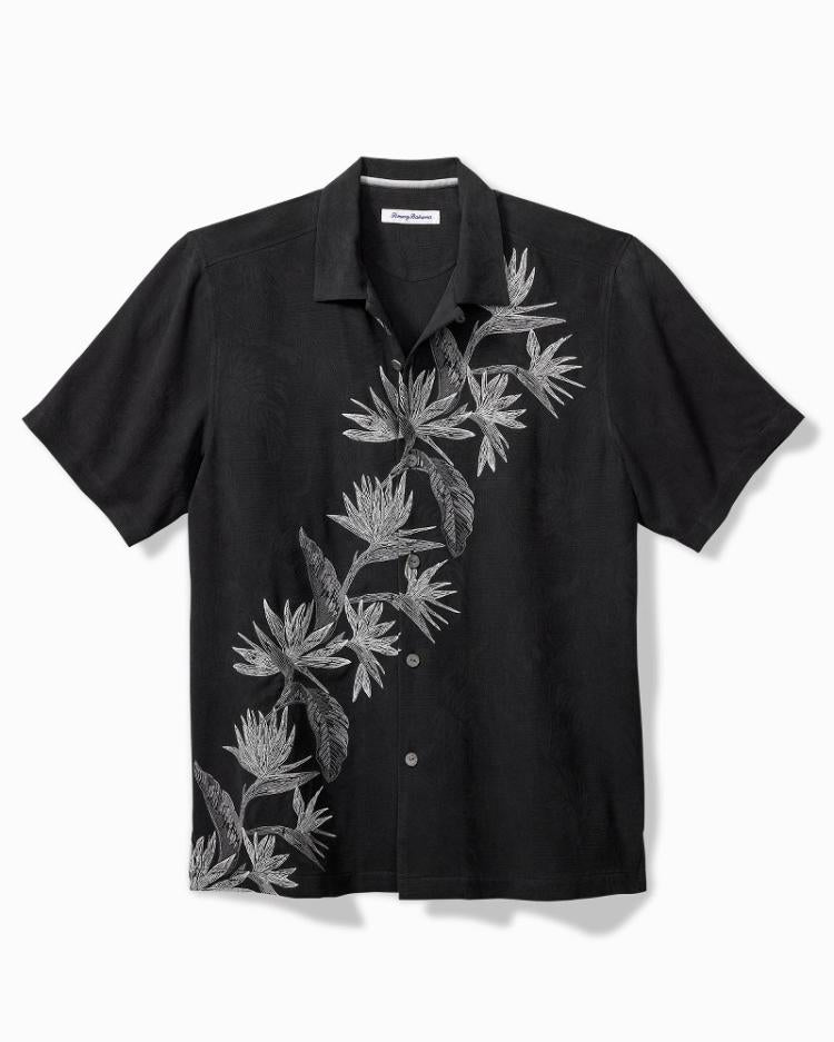 Men Shirts | Tommy Bahama Across Paradise Silk Camp Shirt Black
