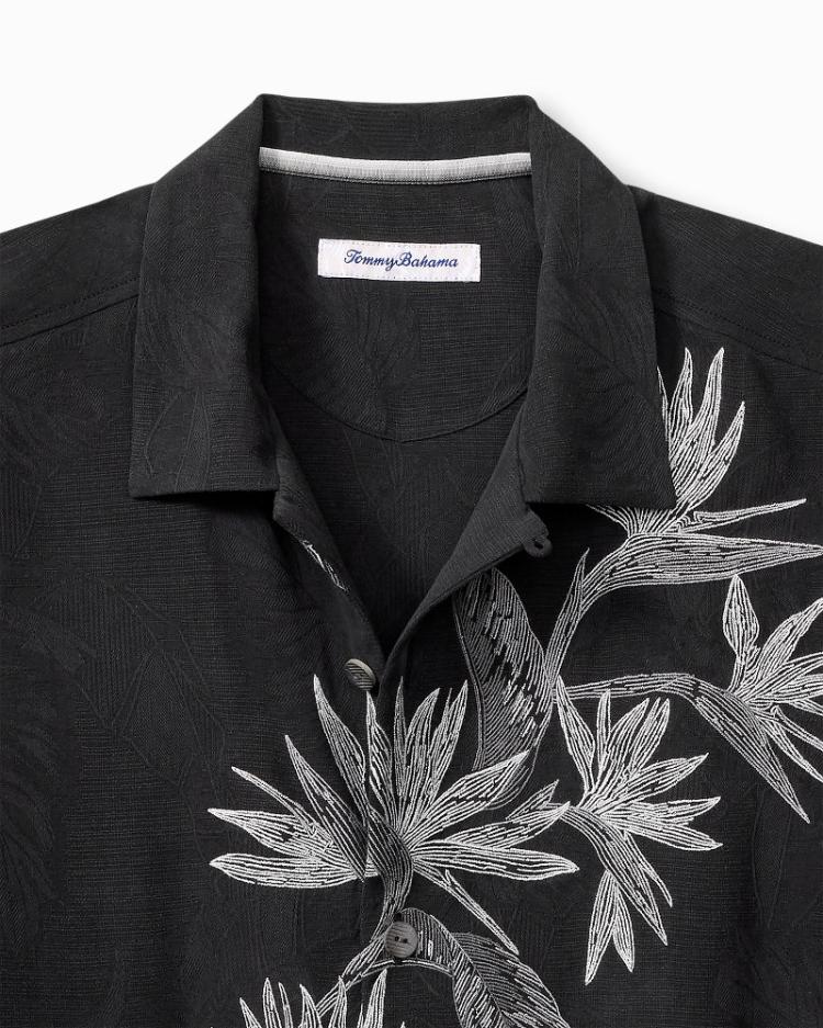 Men Shirts | Tommy Bahama Across Paradise Silk Camp Shirt Black