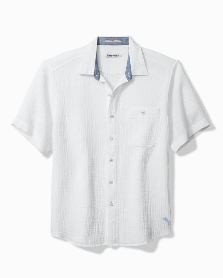 Men Shirts | Tommy Bahama Beachside Cotton Cruiser Short-Sleeve Shirt White