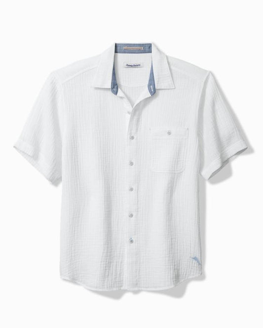 Men Shirts | Tommy Bahama Beachside Cotton Cruiser Short-Sleeve Shirt White