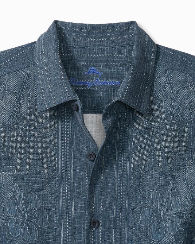 Men Shirts | Tommy Bahama Big &amp; Tall Bali Border Silk Camp Shirt Navy