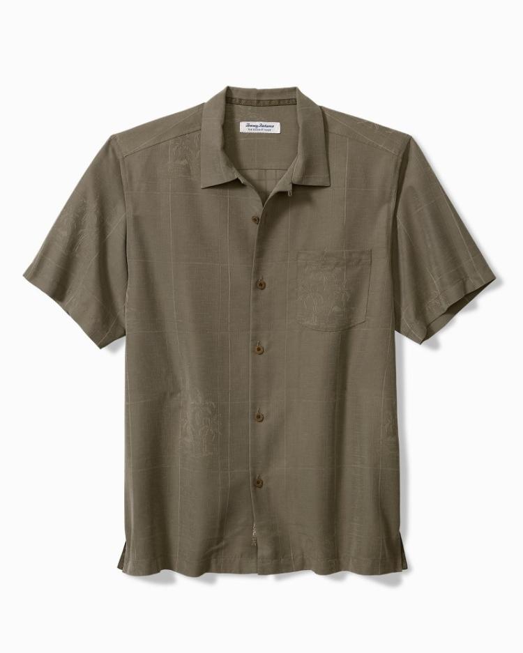 Men Shirts | Tommy Bahama Big &amp; Tall Coconut Point Palm Isle IslandZone® Camp Shirt Desert Island Green