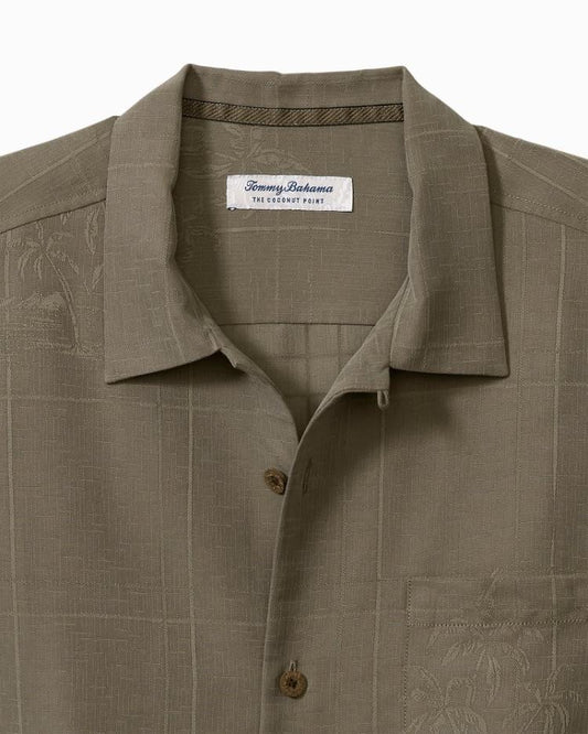 Men Shirts | Tommy Bahama Big &amp; Tall Coconut Point Palm Isle IslandZone® Camp Shirt Desert Island Green