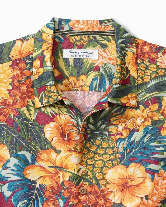 Men Shirts | Tommy Bahama Big &amp; Tall Coconut Point Sunset Canopy IslandZone® Camp Shirt Dark Sangria