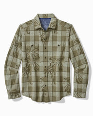Men Shirts | Tommy Bahama Big &amp; Tall Fireside Palm Springs Stretch Flannel Shirt Tea Leaf