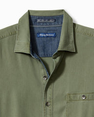 Men Shirts | Tommy Bahama Big &amp; Tall Ocean Wash Twill Long-Sleeve Shirt Army Green