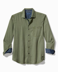 Men Shirts | Tommy Bahama Big &amp; Tall Ocean Wash Twill Long-Sleeve Shirt Army Green