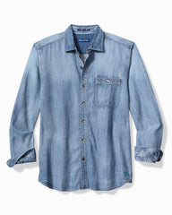 Men Shirts | Tommy Bahama Big &amp; Tall Palm Reflections Long-Sleeve Shirt Blue Jean