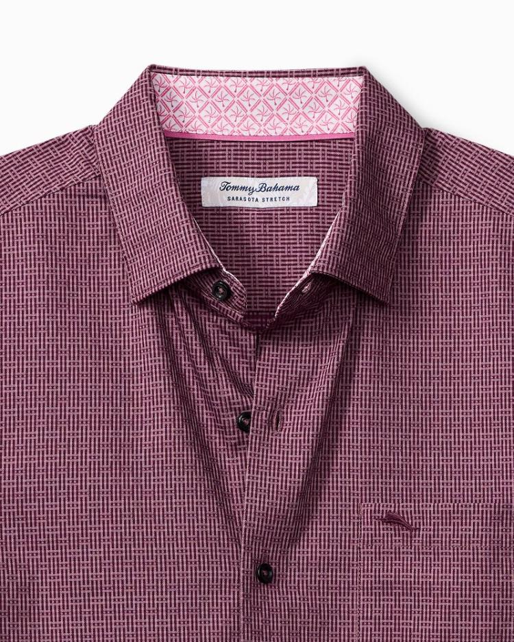 Men Shirts | Tommy Bahama Big &amp; Tall Sarasota Stretch Ventura Isles IslandZone® Stripe Shirt Grape Wine