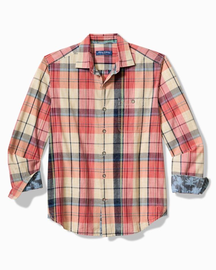 Men Shirts | Tommy Bahama Big &amp; Tall Sunwash Check Long-Sleeve Shirt Radish