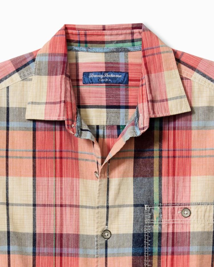 Men Shirts | Tommy Bahama Big &amp; Tall Sunwash Check Long-Sleeve Shirt Radish