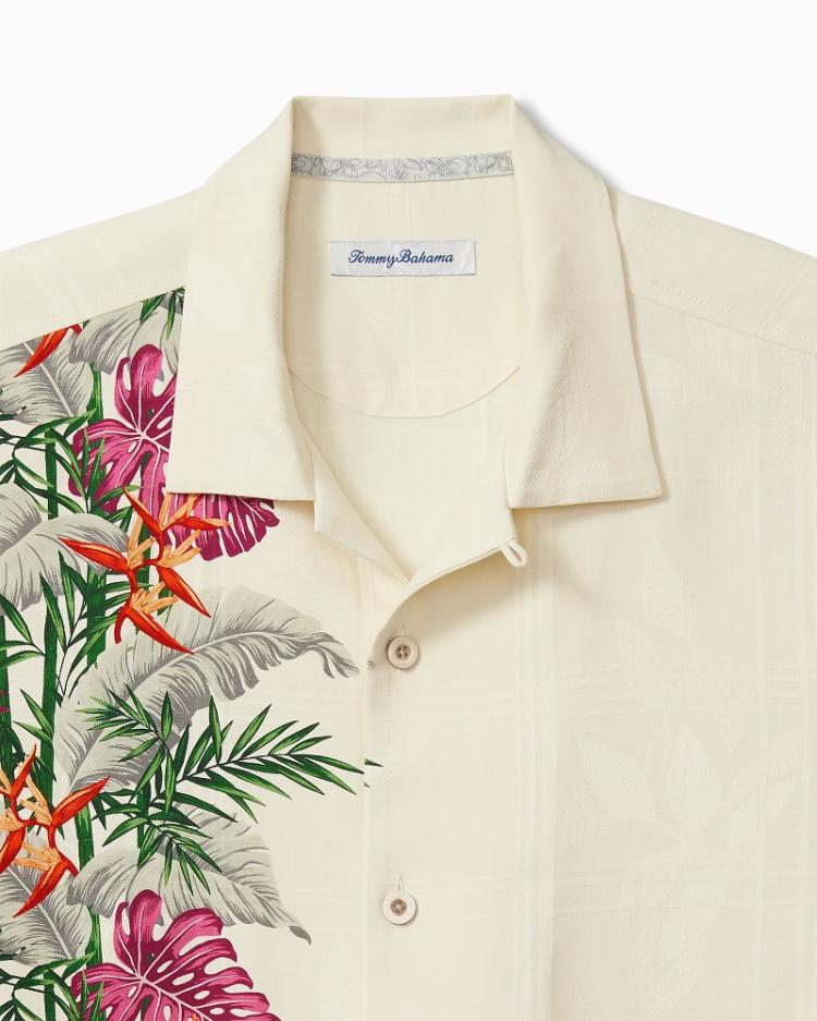 Men Shirts | Tommy Bahama Bloom Terrace Silk Camp Shirt Vanilla Ice
