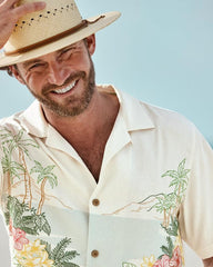 Men Shirts | Tommy Bahama Bloom With A View Silk Camp Shirt Continental