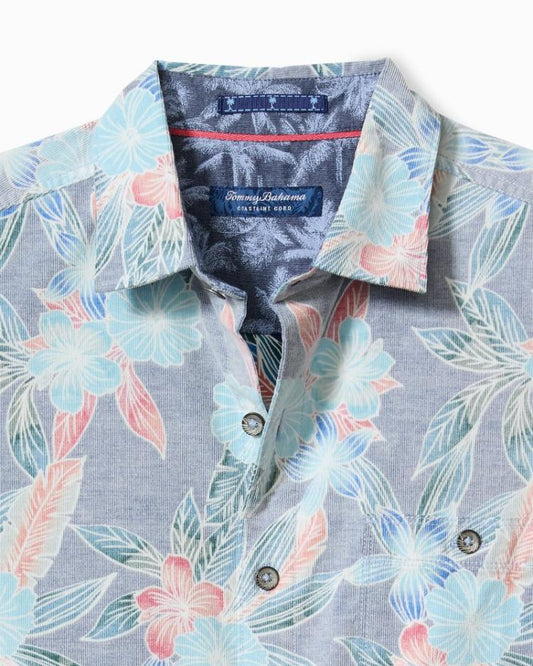 Men Shirts | Tommy Bahama Coastline Cord Stretch Shoreline Vines Shirt Dockside Blue