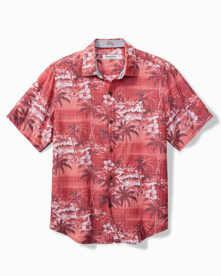 Men Shirts | Tommy Bahama Collegiate Coconut Point Isla Palmetta Camp Shirt Alabama