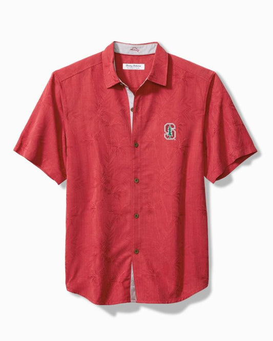 Men Shirts | Tommy Bahama Collegiate Coconut Point Palm Vista IslandZone® Camp Shirt Stanford