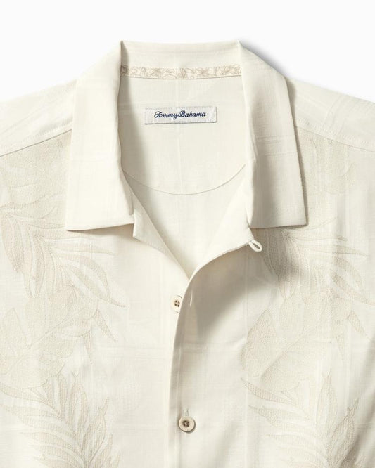 Men Shirts | Tommy Bahama Del Palms Embroidered Silk Camp Shirt Continental