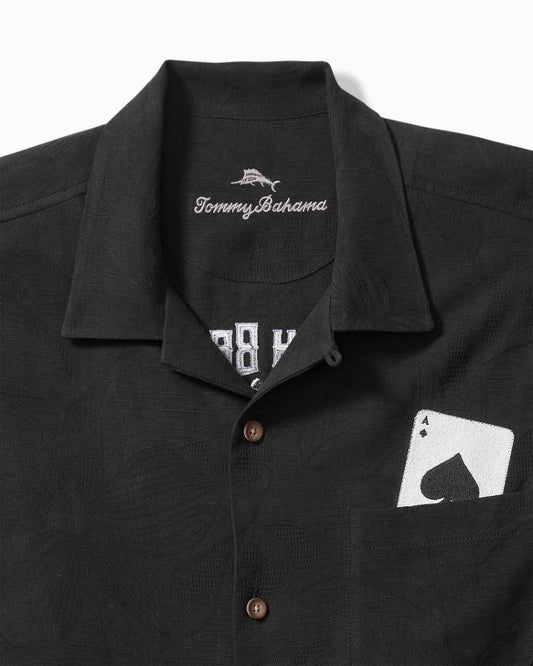 Men Shirts | Tommy Bahama Drinking Doubles Silk Camp Shirt Black