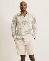 Men Shirts | Tommy Bahama Flora Oasis Long-Sleeve Linen Shirt Pure Khaki