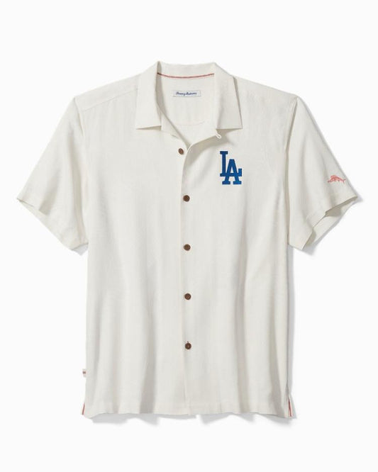 Men Shirts | Tommy Bahama Go Big Or Go Home Silk Camp Shirt Los_angeles_dodgers