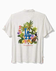 Men Shirts | Tommy Bahama Go Big Or Go Home Silk Camp Shirt Los_angeles_dodgers