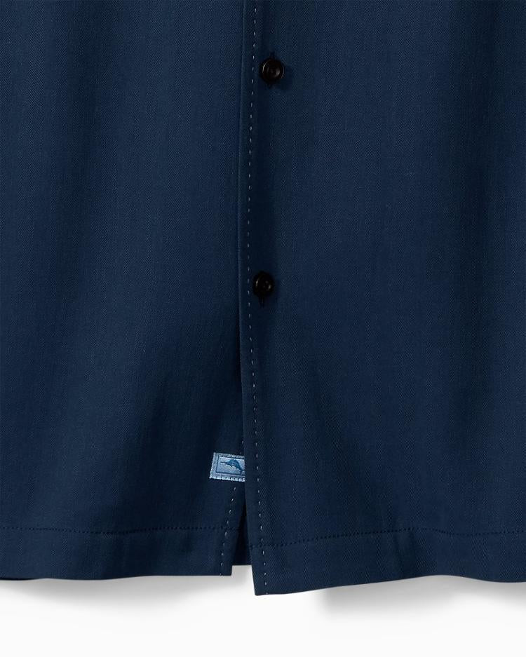 Men Shirts | Tommy Bahama Hawaiian Herringbone Camp Shirt Navy