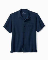 Men Shirts | Tommy Bahama Hawaiian Herringbone Camp Shirt Navy