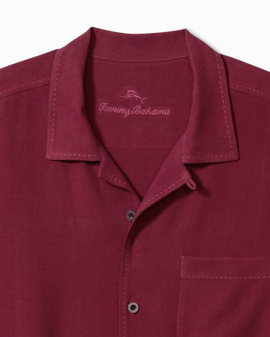 Men Shirts | Tommy Bahama Hawaiian Herringbone Camp Shirt Rhododendron
