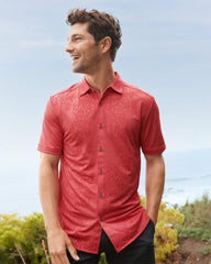 Men Shirts | Tommy Bahama Palm Coast Cascade Vines IslandZone® Knit Shirt Dark Havana