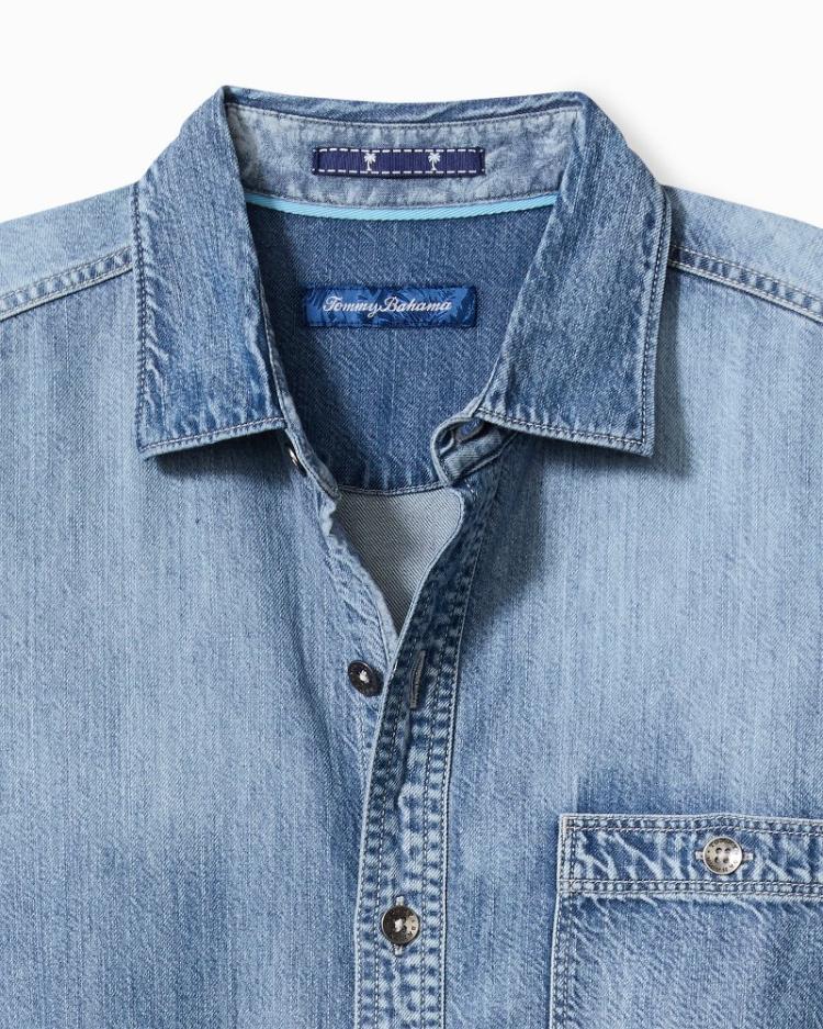 Men Shirts | Tommy Bahama Palm Reflections Long-Sleeve Shirt Blue Jean