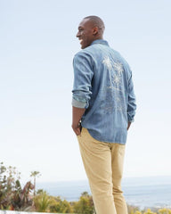 Men Shirts | Tommy Bahama Palm Reflections Long-Sleeve Shirt Blue Jean