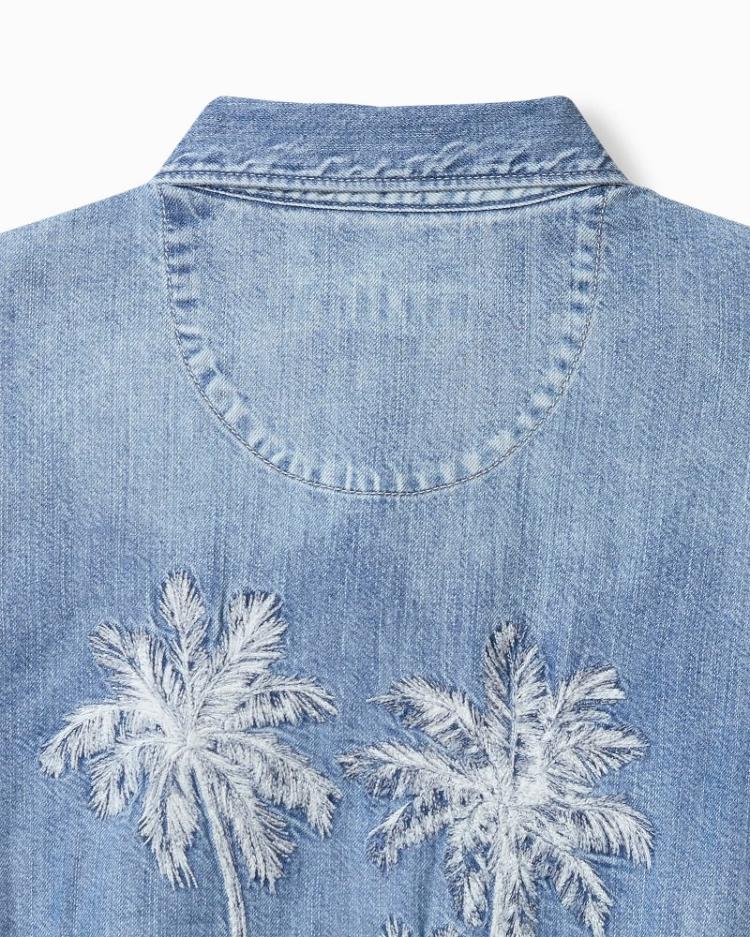 Men Shirts | Tommy Bahama Palm Reflections Long-Sleeve Shirt Blue Jean