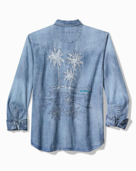 Men Shirts | Tommy Bahama Palm Reflections Long-Sleeve Shirt Blue Jean