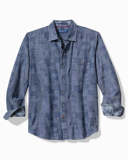 Men Shirts | Tommy Bahama Paradise Patchwork Long-Sleeve Shirt Blue Jean
