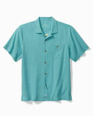 Men Shirts | Tommy Bahama Retro Lounge Silk Camp Shirt Como Blue