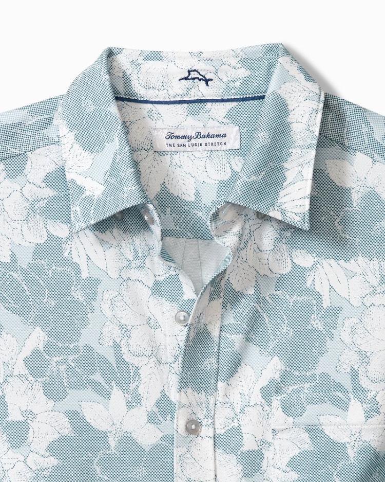 Men Shirts | Tommy Bahama San Lucio Cali Blooms Knit Stretch Shirt Seven Seas