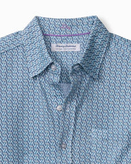 Men Shirts | Tommy Bahama San Lucio Plaza Geo Knit Stretch Shirt Island Navy