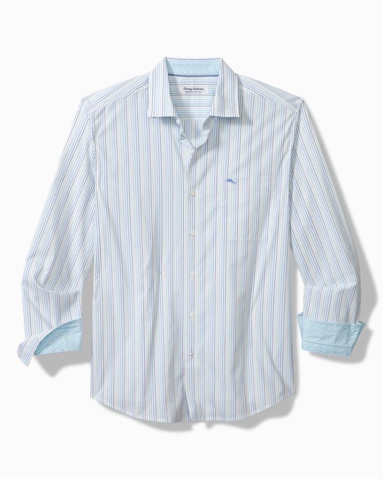 Men Shirts | Tommy Bahama Sarasota Stretch Marina Stripe IslandZone® Shirt Seven Seas