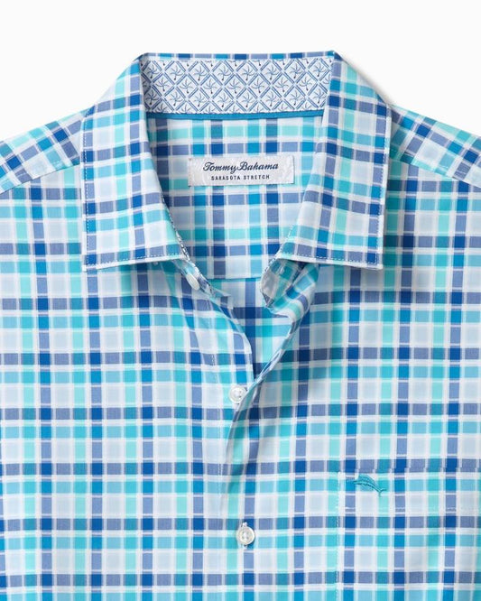 Men Shirts | Tommy Bahama Sarasota Stretch St. Kitts Check IslandZone® Shirt Cobalt Craze