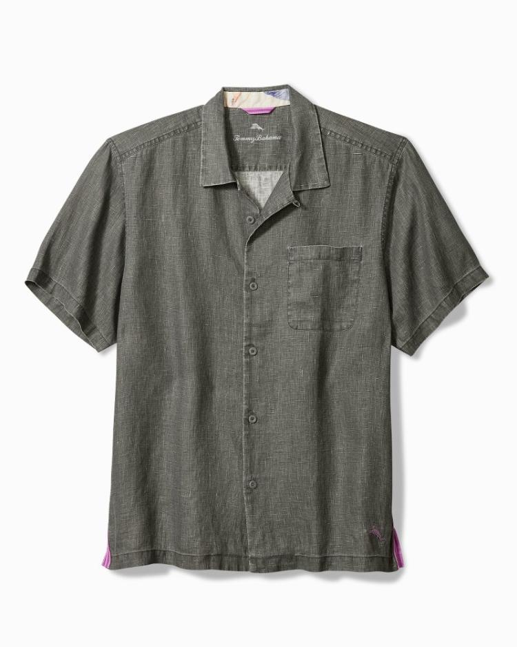 Men Shirts | Tommy Bahama Sea Glass Camp Shirt Gunmetal