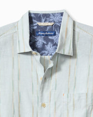 Men Shirts | Tommy Bahama Sonora Stripe Linen-Blend Short-Sleeve Shirt Dew Drop